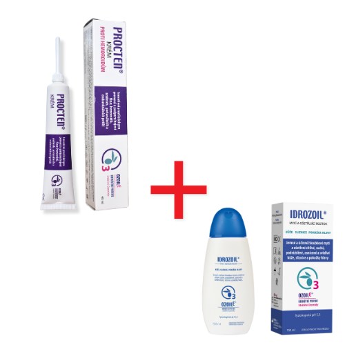 PROCTEN krém na hemoroidy + IDROZOIL mycí a ošetřující roztok