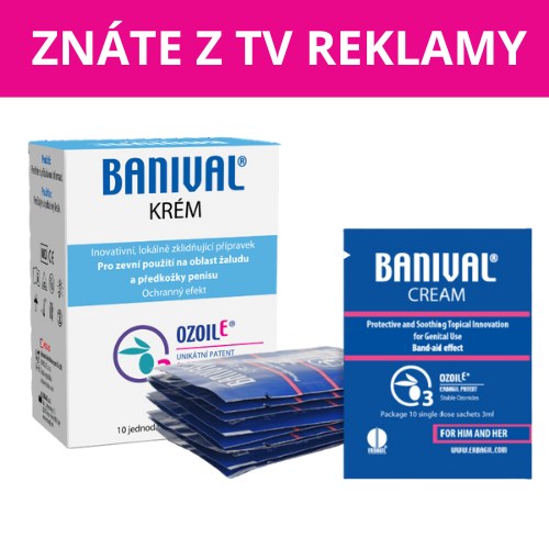 BANIVAL krém – produktové balení s jednodávkovými sáčky na záněty žaludu a předkožky