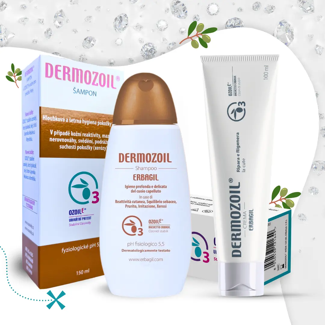 Balíček produktů ActiMaris na ozadí s diamanty