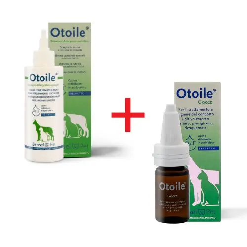 Sada na záněty a čištění uší zvířat OTOILE kapky + OTOILE roztok