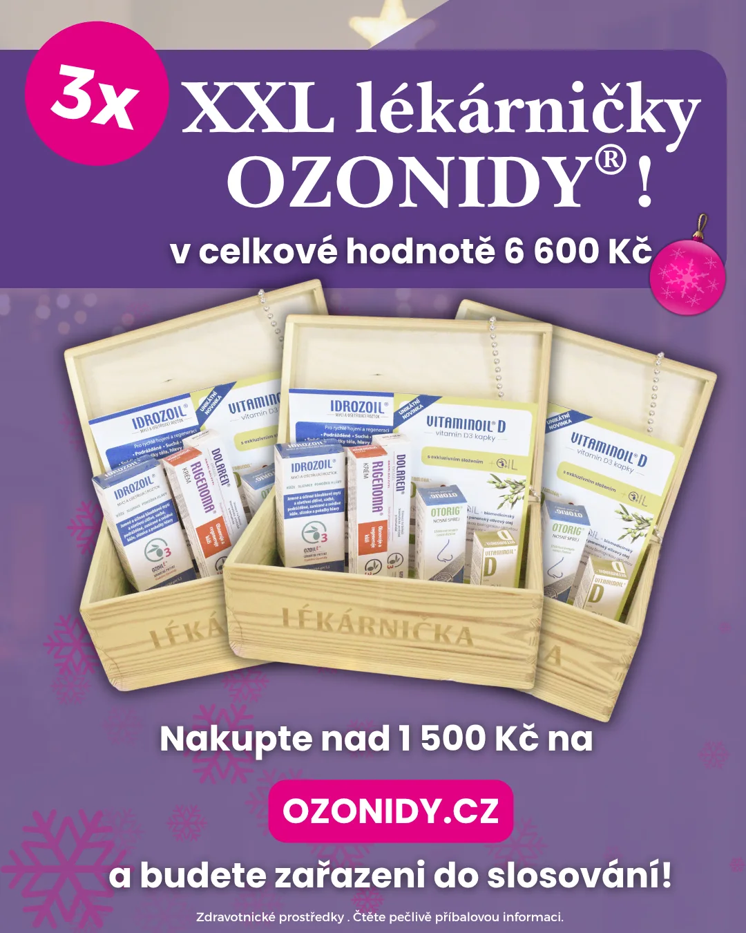 vánoční soutěž 0 3x XXL lékárničky s ozonidy v hodnotě 6 600 kč