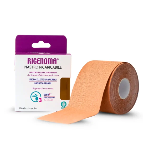 Rigenoma tejpovací páska pro úlevu od otoků a bolesti, vhodná i pro sportovce.